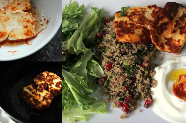 Halloumi, harissa, couscous