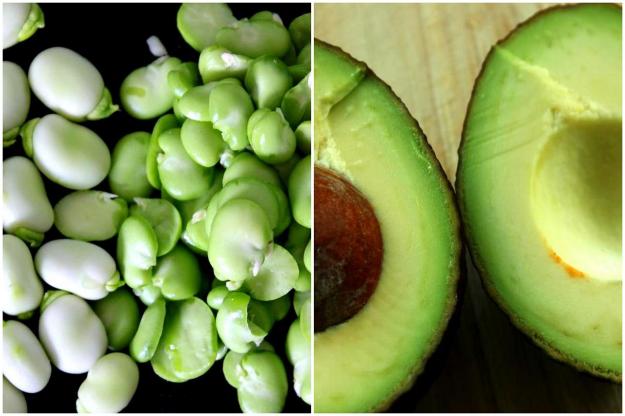 broad beans avocado