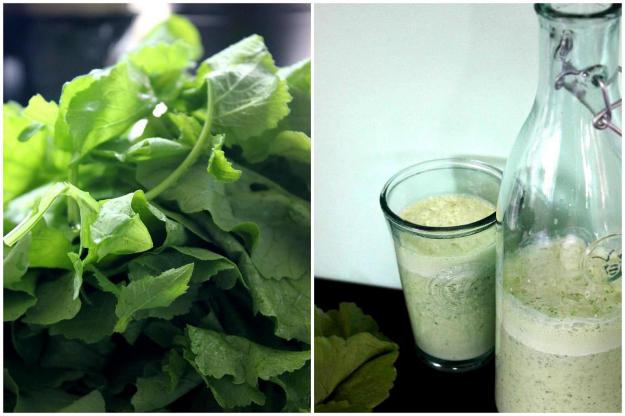 Radish leaves and laban