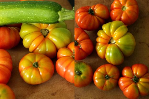 Tomatoes and courgette